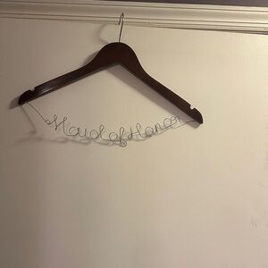 Honora Dark Brown Bridal 'Maid of Honor' Wooden Hanger